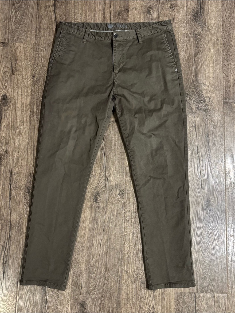 Vuori Pants Men 36x30 Olive Green Collins Chino Cotton Stretch Slim Modern Fit